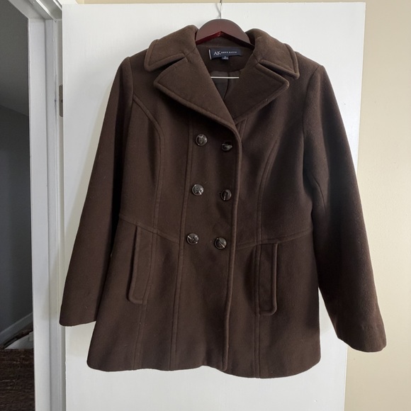 Anne Klein Jackets & Blazers - Anne Klein Chocolate Brown Peacoat Size XL